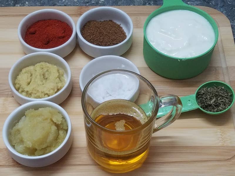 Ingredients for tandoori chicken