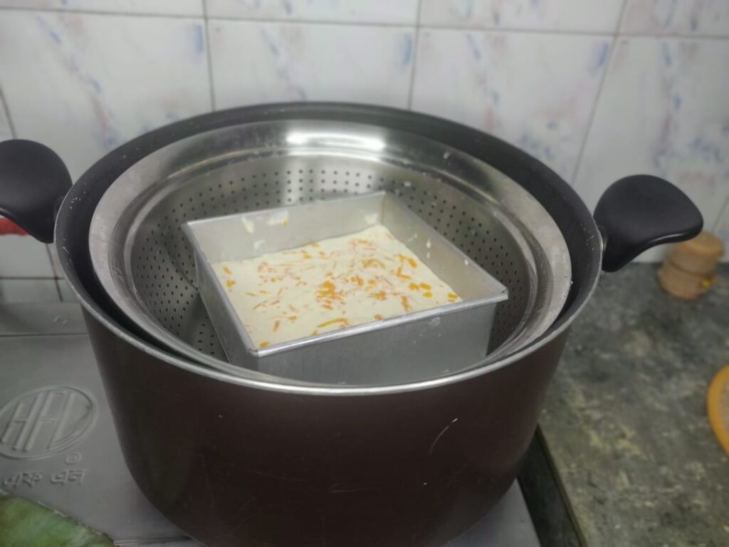 Steam the Sandesh Nicely