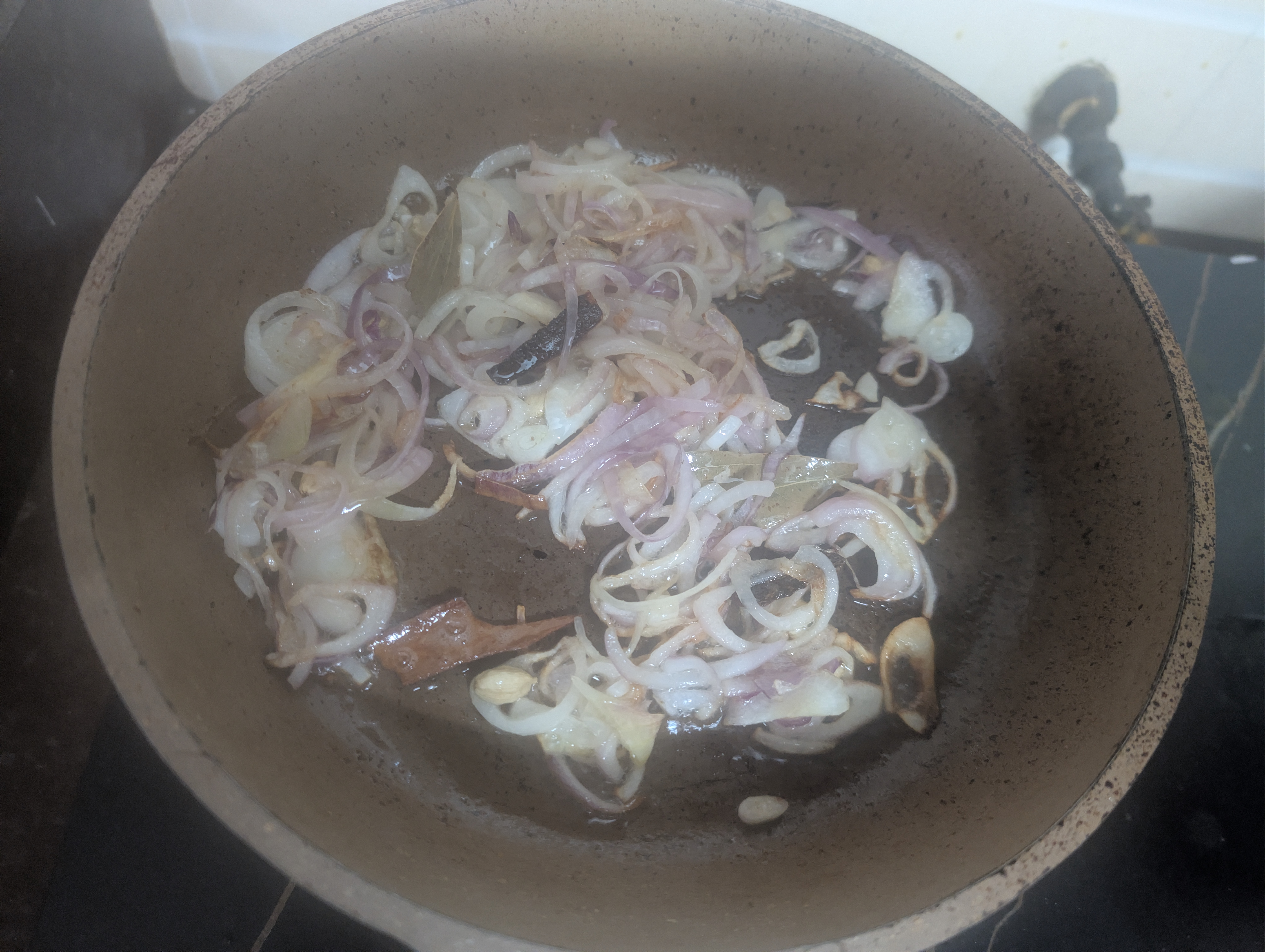 Frying onions